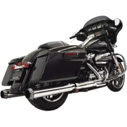 PartzBiz HD 1F72QNT5 - Bassani 4” Quiet DNT Megaphone Slip On Mufflers Exhaust Pipes Harley Touring 17+