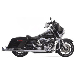 PartzBiz HD 1F17E36 - Bassani 36” Chrome Exhaust 2 1/4 Bagger Fishtail Slip-On Mufflers Harley Touring
