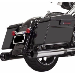 PartzBiz HD 1F72DNT5 - Bassani 4‚” Straight Can DNT Slip-On Chrome Mufflers Exhaust 17+ Harley Touring