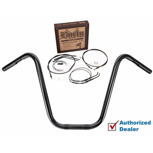 PartzBiz HD: 3479826-Burly 12” Apehanger Apes Black Handlebar Package Cable Install Harley Dyna 2006 PartzBiz HD: 3479826-Burly 12” Apehanger Apes Black Handlebar Package Cable Install Harley Dyna 2006