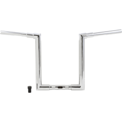 PartzBiz HD B12-6091C - Burly Jason 1-1/2” Apes Handlebars 14” Chrome Harley Notched Slotted Dimpled