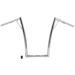 PartzBiz HD B12-7011C - Burly Louie 1-1/4” Ape Handlebars 14.5” Chrome Harley Notched Slotted Drilled