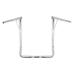 PartzBiz HD B12-7006C - Burly Louie B 1-1/4” Ape Handlebars 19” Chrome Harley Notched Slotted Drilled