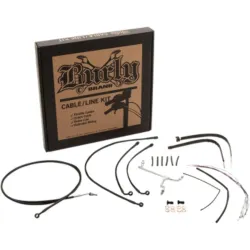 PartzBiz HD B30-1177 - Burly 16” Black Vinyl Handlebar Extension Wiring ABS Touring Harley 14-16
