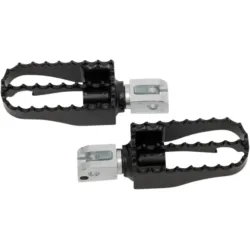 PartzBiz HD B13-1008B - Burly Brand Black MX Style Rider Passenger Foot Pegs Footpegs Harley Softail 18+