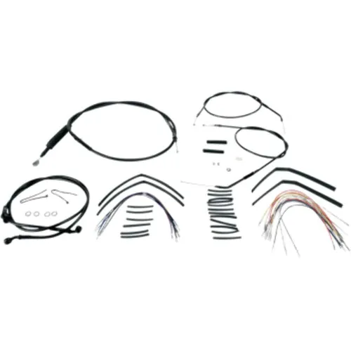 PartzBiz HD: 3446585-Burly 14” Black Vinyl Ape Hanger Control Cables Complete Kit XL Harley 04-06 PartzBiz HD: 3446585-Burly 14” Black Vinyl Ape Hanger Control Cables Complete Kit XL Harley 04-06