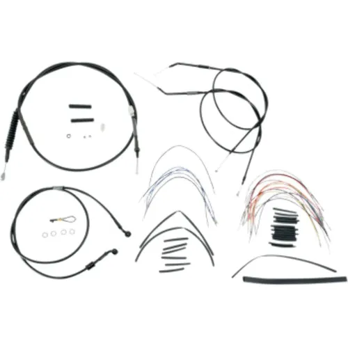 PartzBiz HD: 3446595-Burly 16” Black Vinyl Ape Hanger Control Cables Complete Kit XL Harley 07-13 PartzBiz HD: 3446595-Burly 16” Black Vinyl Ape Hanger Control Cables Complete Kit XL Harley 07-13