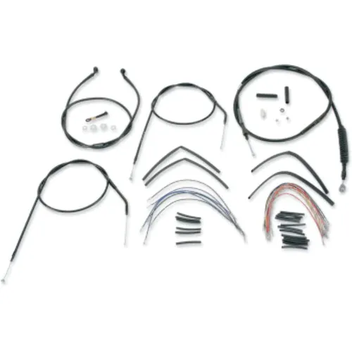 PartzBiz HD: 3446599-Burly 16” Black Vinyl Ape Hanger Control Cables Complete Kit XL Harley 97-0 PartzBiz HD: 3446599-Burly 16” Black Vinyl Ape Hanger Control Cables Complete Kit XL Harley 97-0