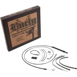 PartzBiz HD B30-1265 - Burly Black Jail Bar Cable Extension Kit 14” Handlebars Harley 18+ Softail FXFB