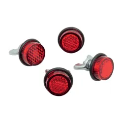 PartzBiz HD CH4R - Chris Products Red Mini License Plate Frame Reflectors Harley Motorcycle 4 pack PartzBiz HD CH4R - Chris Products Red Mini License Plate Frame Reflectors Harley Motorcycle 4 pack