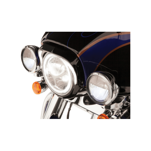 PartzBiz HD: 3479250-Ciro Black Fang LED Running Headlight Bezel Plug-n-Play 1996-13 Harley Touring