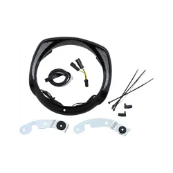 PartzBiz HD 45201 - Ciro Black Fang LED Running Headlight Bezel Plug-n-Play 2014+ Harley Touring