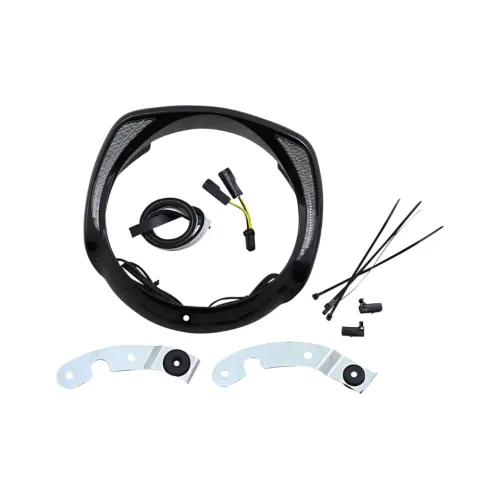PartzBiz HD: 3479258-Ciro Black Fang LED Running Headlight Bezel Plug-n-Play 2014+ Harley Touring