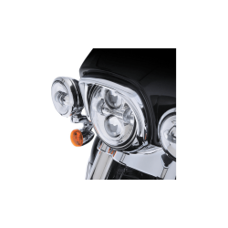 PartzBiz HD 45200 - Ciro Chrome Fang LED Running Headlight Bezel Plug-n-Play 2014+ Harley Touring
