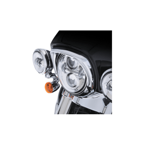 PartzBiz HD: 3479256-Ciro Chrome Fang LED Running Headlight Bezel Plug-n-Play 2014+ Harley Touring