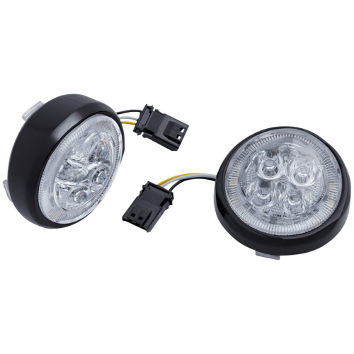 PartzBiz HD: 3482863-Ciro LED Lighted Fang Front Signal Lights Black Pair Set Harley Touring 16-22 PartzBiz HD: 3482863-Ciro LED Lighted Fang Front Signal Lights Black Pair Set Harley Touring 16-22