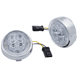 PartzBiz HD 45403 - Ciro LED Lighted Fang Front Signal Lights Chrome Pair Set Harley Touring 16-22 PartzBiz HD 45403 - Ciro LED Lighted Fang Front Signal Lights Chrome Pair Set Harley Touring 16-22