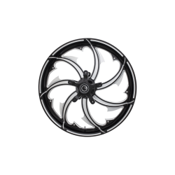 PartzBiz HD FRY-233-BC-ABST - Coastal Moto Fury Front Wheel Rim Black Cut 23 x 3.25” DD ABS Harley Touring 08+