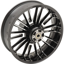 PartzBiz HD 3D-ATL185BC-ABS - Coastal Moto Black Cut Atlantic Billet Wheel Rim 18 5.5 2009+ Harley Touring ABS