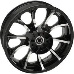 PartzBiz HD 3D-LGO185BC-ABS - Coastal Moto Black Cut Largo Precision Wheel Rim 18x5.5 2009+ Harley Touring ABS