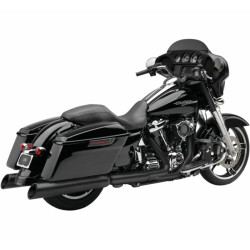 PartzBiz HD 6289RB - Cobra 4.5” Neighbor Haters Upper Cut Slip-On Black Mufflers 17+ Harley Touring