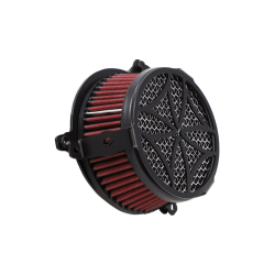 PartzBiz HD 606-0102-02B-SB - Cobra Cross Air Cleaner Filter Intake Kit Black Aluminum Harley Big Twin 99-17