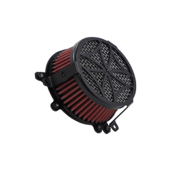 PartzBiz HD 606-0100-02B-SB - Cobra Cross Air Cleaner Filter Intake Kit Black Harley Touring Softail 08-17