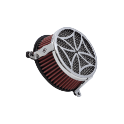 PartzBiz HD 606-0101-02-SB - Cobra Cross Air Cleaner Filter Intake Kit Chrome Slim Harley Touring Trike 17+