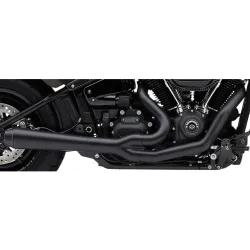 PartzBiz HD 6475B - Cobra El Diablo 2:1 Exhaust Header Black 4” Megaphone Pipe Harley Softail 18-22