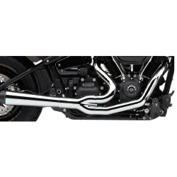 PartzBiz HD 6475 - Cobra El Diablo 2:1 Exhaust Header Chrome 4” Megaphone Pipe Harley Softail 18-22