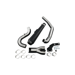 PartzBiz HD COBRA6484B - Cobra El Diablo 2:1 Exhaust Header Pipe Black 4” Megaphone Harley Softail 07-11
