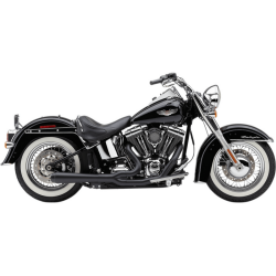 PartzBiz HD 6483B - Cobra El Diablo 2:1 Exhaust Header Pipe Black 4” Megaphone Harley Softail 12-17