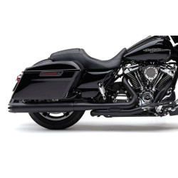 PartzBiz HD 6255RB - Black Cobra Pro-Chamber Dual Headpipes Headers Exhaust Pipes 17+ Harley Touring