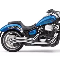 PartzBiz HD 2230 - Cobra Chrome Speedster Swept Exhaust Pipes 2011-2016 Yamaha XVS1300C Stryker