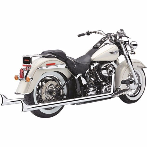PartzBiz HD: 3446839-Cobra Chrome True Dual Fishtail Headers Exhaust Pipes 2012-2017 Harley Softail