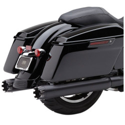 PartzBiz HD 6267RB - Cobra 4” Black Slip-On Mufflers Exhaust Pipes Harley 17-18 Touring Bagger