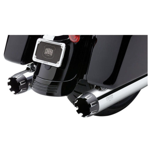 PartzBiz HD: 3448934-Cobra 4” Chrome Slip-On Mufflers Exhaust Pipes Harley 17-18 Touring Bagger PartzBiz HD: 3448934-Cobra 4” Chrome Slip-On Mufflers Exhaust Pipes Harley 17-18 Touring Bagger