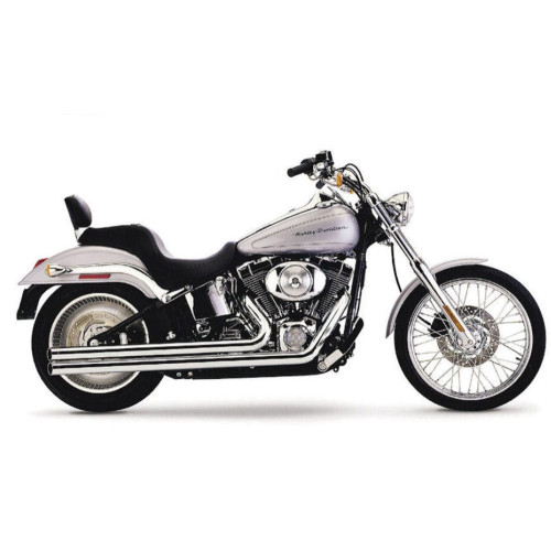PartzBiz HD: 3446752-Cobra Chrome Speedster Slashdown Cut Exhaust System Pipes 86-06 Harley Softail