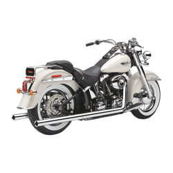 PartzBiz HD COBRA-6984 - Cobra Chrome True Dual Billet Tip Exhaust System Pipes 1986-2006 Harley Softail