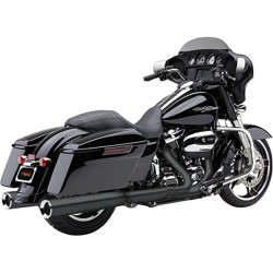PartzBiz HD 6214RB - Cobra 4.5” Powr Flo Slip-On Black Mufflers Pipes Exhaust Harley Touring 17+ M8