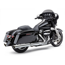 PartzBiz HD 6108 - Cobra 4” 909 Twins Slip-On Chrome Mufflers Slash-Down Exhaust Harley Touring 17+