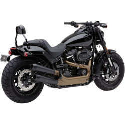 PartzBiz HD 6046B - Cobra El Diablo Black Slip On Mufflers Exhaust Pipes Harley Softail Fat Bob 18+