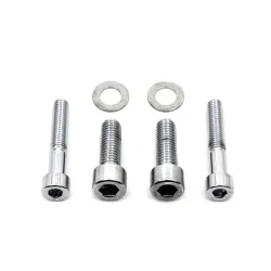 PartzBiz HD 2755-4 - Chrome Allen Head Mounting Kit Rear Brake Caliper 2008+ Harley Softail Dyna PartzBiz HD 2755-4 - Chrome Allen Head Mounting Kit Rear Brake Caliper 2008+ Harley Softail Dyna