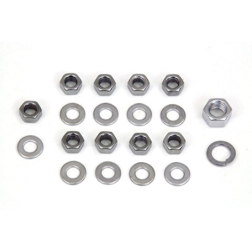 PartzBiz HD: 3477826-Colony Chrome Transmission Kicker Side Cover Nut Kit 1936-84 Harley Big Twins
