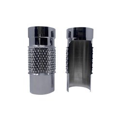 PartzBiz HD C3016-C - Covingtons Diamondback Fat Fork Leg Bell Chrome Billet Pair Harley Touring 14-22