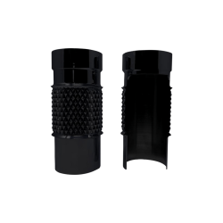 PartzBiz HD C3016-B - Covingtons Diamondback Fat Fork Leg Bells Black Billet Pair Harley Touring 14-22