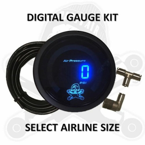 PartzBiz HD: 3491550-Dirty Air เครื่องวัดความดันอากาศแบบดิจิตอลชุด LED สีแดง Air Ride Black Face Harley FLT