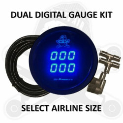 PartzBiz HD DA-DDG-RED - Dirty Air Dual Digital Air เครื่องวัดความดันชุดด้านหน้าด้านหลังสีแดง LED Air Ride Harley PartzBiz HD DA-DDG-RED - Dirty Air Dual Digital Air เครื่องวัดความดันชุดด้านหน้าด้านหลังสีแดง LED Air Ride Harley