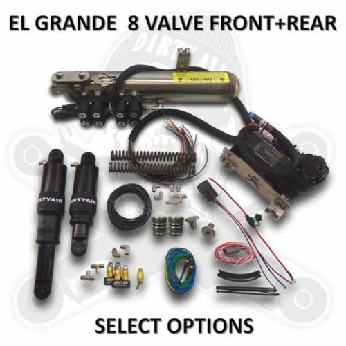 PartzBiz HD: 3490933-Dirty Air EL GRANDE 8-Valve ระบบกันสะเทือนแบบถุงลมด้านหน้าด้านหลังแบบเร็ว Harley Touring 80+ PartzBiz HD: 3490933-Dirty Air EL GRANDE 8-Valve ระบบกันสะเทือนแบบถุงลมด้านหน้าด้านหลังแบบเร็ว Harley Touring 80+