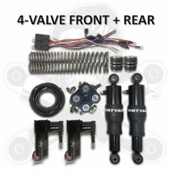 PartzBiz HD DA-HT10 - ระบบกันสะเทือนแบบอากาศด้านหน้าสกปรก + ด้านหลัง Tankless 4 วาล์ว Harley Touring 80+ PartzBiz HD DA-HT10 - ระบบกันสะเทือนแบบอากาศด้านหน้าสกปรก + ด้านหลัง Tankless 4 วาล์ว Harley Touring 80+